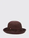 Helen Kaminski Dark Brown Woven Breton Hat In Brown