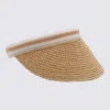 Helen Kaminski Striped Band Wide Brim Woven Hat In Brown
