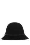 Helen Kaminski Wool Bucket Hat With Leather Trim In Black