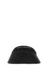 Helen Kaminski Black Raffia Visor Hat With Embroidered Band In Chablalog