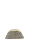 Helen Kaminski Raffia Visor Bianca Wide Brim Woven In Gray