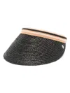 Helen Kaminski Iconic Marina Visor Hat In Charcoal/ Black Stripe