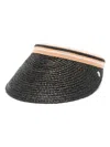 Helen Kaminski Iconic Marina Visor Hat In Charcoal/ Black Stripe