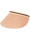 Helen Kaminski Marina Visor Hat In Nougat/black Stripe