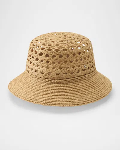 Helen Kaminski Indra Braided Raffia Bucket Hat In Natural/natural