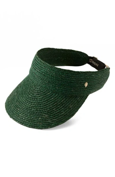 Helen Kaminski Kenna Raffia Visor In Green
