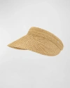 Helen Kaminski Kirsten Raffia Wide-brim Visor In Natural Pattern