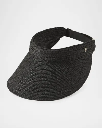 Helen Kaminski Kirsten Rollable Raffia Visor In Black