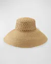 Helen Kaminski Lace Braid Raffia Structured Hat In Natural