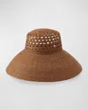 Helen Kaminski Lace Braid Raffia Structured Hat In Nutshell