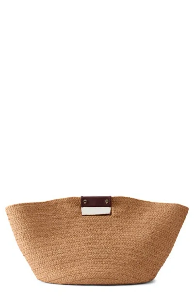 Helen Kaminski Leonor Braided Foldable Raffia Tote In Brown