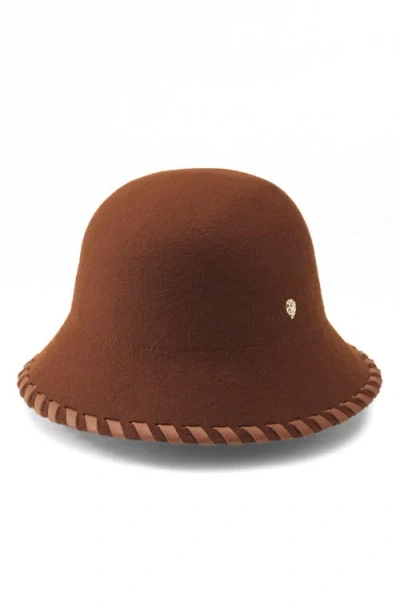 Helen Kaminski Liana Merino Wool Bucket Hat In Deep Cuoio
