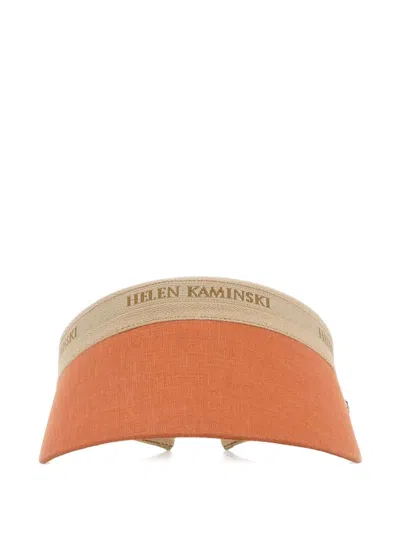 Helen Kaminski Orange Linen Brooke Visor In Multi