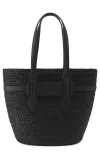 Helen Kaminski Lipari Raffia Tote In Charcoal/black
