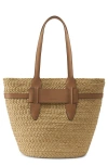 Helen Kaminski Lipari Raffia Tote In Natural/caramel