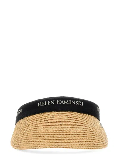 Helen Kaminski Logo Jacquard Visor Hat In Beige