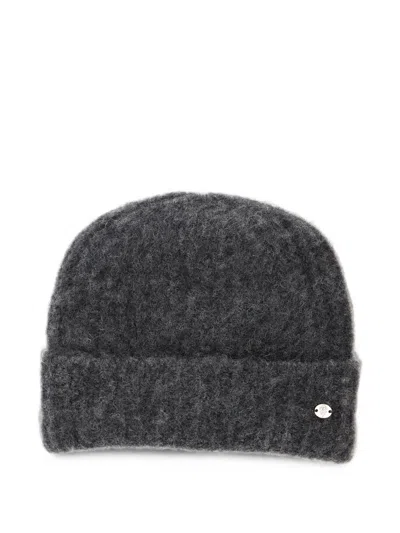 Helen Kaminski Logo-plaque Knitted Beanie Hat In Gray