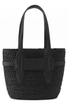 Helen Kaminski Medium Lipari Raffia Tote In Charcoal/black
