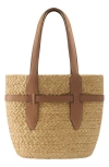 Helen Kaminski Medium Lipari Raffia Tote In Natural/caramel
