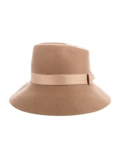 Pre-owned Helen Kaminski Merino Wool Felt Fedora W/tags In Neutral