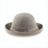 Helen Kaminski Meticulously Woven Raffia Hat With Rounded Crown And Upturned Brim In Gray