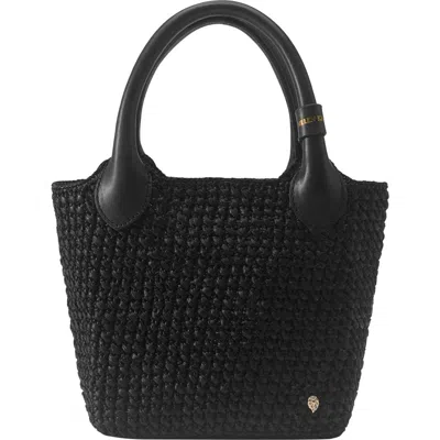 Helen Kaminski Mini Ampara Woven Tote Bag In Charcoal/black