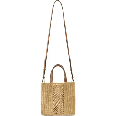 Helen Kaminski Mini Arleth Crochet Raffia Tote In Brown