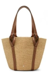 Helen Kaminski Mini Bisou Raffia Basket Tote In Natural/cuoio