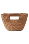 Helen Kaminski Mini Remi Braided Raffia Tote In Nougat/caramel