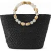 Helen Kaminski Nacre Basket Bag In Charcoal/natural