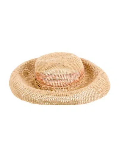 Pre-owned Helen Kaminski Natural Raffia Sun Hat In Neutral
