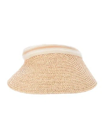 Pre-owned Helen Kaminski Neutral Raffia Visor In Neutrals