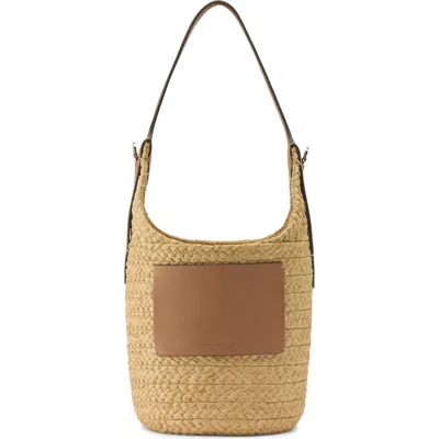 Helen Kaminski Nisida Raffia Bucket Bag In Natural/caramel