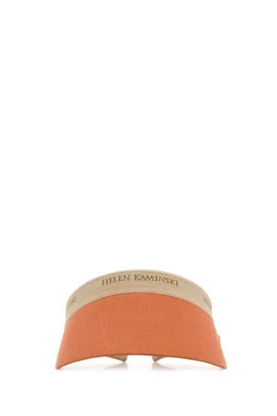 Helen Kaminski Orange Linen Brooke Visor