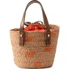 Helen Kaminski Palmas Basket Woven Raffia Tote Bag In Nougat/sunset