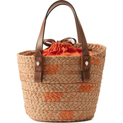 Helen Kaminski Palmas Basket Woven Raffia Tote Bag In Nougat/sunset