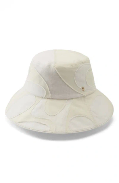Helen Kaminski Patchwork Linen Bucket Hat In White/ White