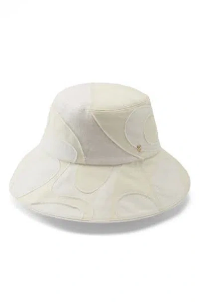 Helen Kaminski Patchwork Linen Bucket Hat In White/white