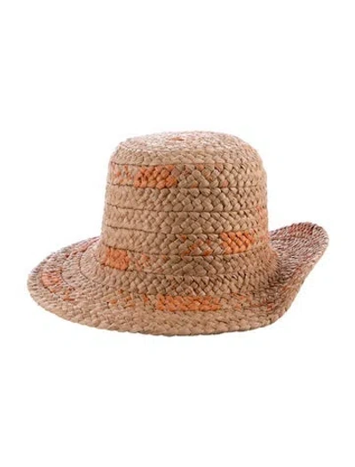 Pre-owned Helen Kaminski Pattern Print Branded Bucket Hat In Neutral