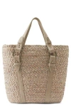 Helen Kaminski Pinimil Woven Raffia Satchel In Eclipse Melange/grey
