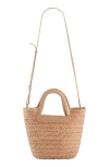 Helen Kaminski Pinimil Woven Raffia Satchel In Nougat/nut