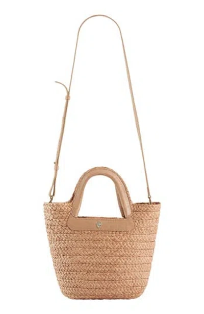 Helen Kaminski Pinimil Woven Raffia Satchel In Nougat/nut