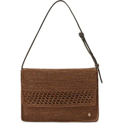 Helen Kaminski Poppy Crochet Raffia Shoulder Bag In Brown