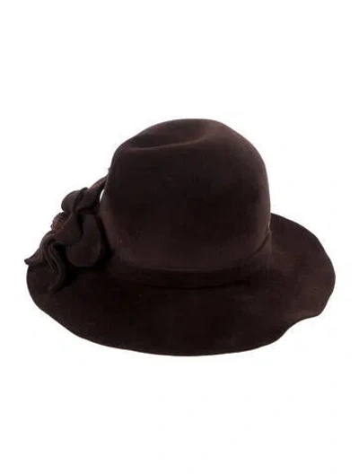 Pre-owned Helen Kaminski Rabbit Fur Felt Bowler Hat In Brown