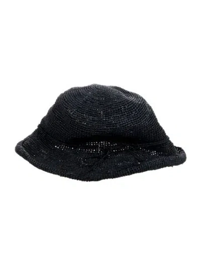 Pre-owned Helen Kaminski Raffia Bucket Hat In Blue