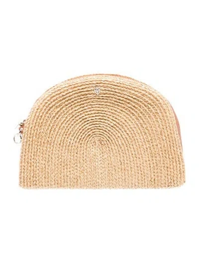 Pre-owned Helen Kaminski Raffia Clutch In Neutrals