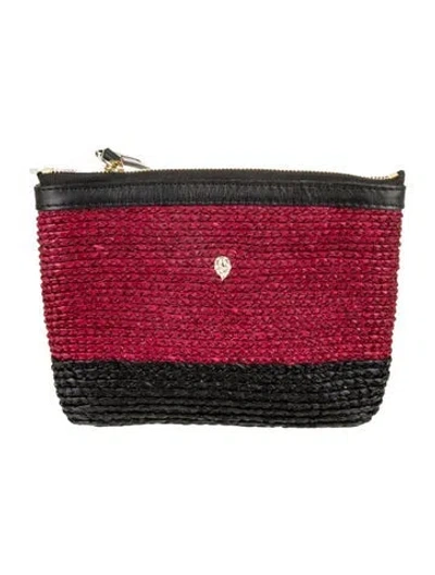 Pre-owned Helen Kaminski Raffia Clutch In Red
