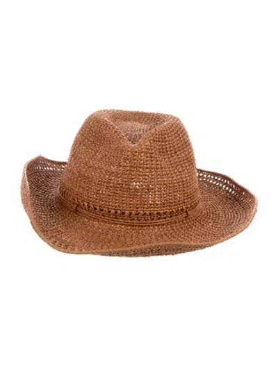 Pre-owned Helen Kaminski Raffia Cowboy Hat W/tags In Brown
