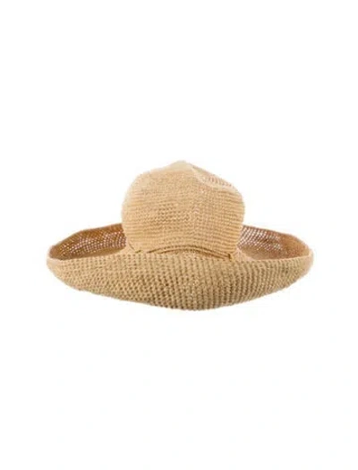 Pre-owned Helen Kaminski Raffia Crochet Hat In Neutrals