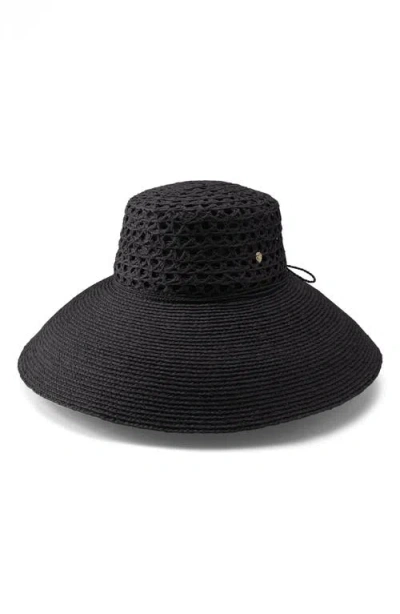Helen Kaminski Raffia Dome Hat In Charcoal/charcoal